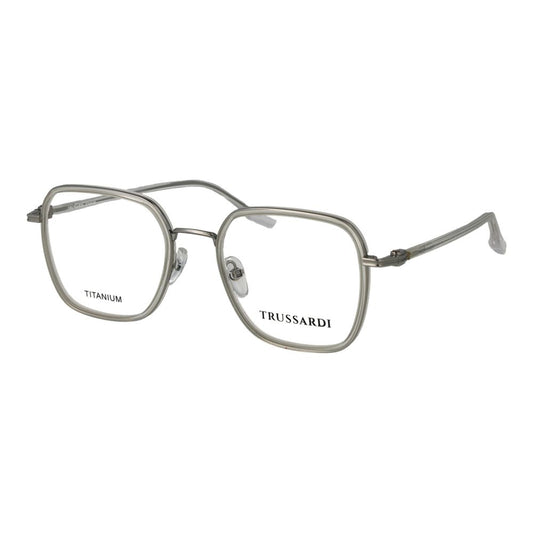 Eyeglasses Frames by Trussardi for unisex in titanium gray features an refined silhouette, showcasing the refined gray coloured frame and sophisticated full-frame frame design.