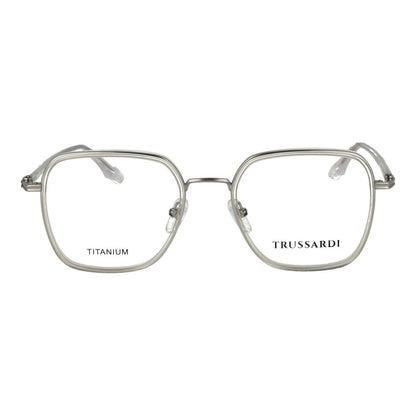 Eyeglasses Frames by Trussardi for unisex in titanium and gray showcases an refined full-frame frame design featuring a sophisticated gray coloured frame for an refined and refined aesthetic.