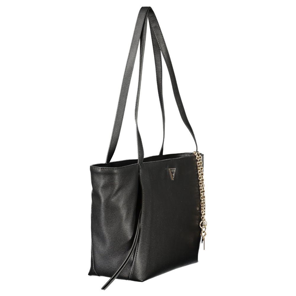 Evening Handbag by Guess Jeans for women in polyurethane black presents a ornamental silhouette, showcasing a secure zipper, ample built-in-compartments & external-pockets, and versatile detachable-strap & handle for a ornamental finish.