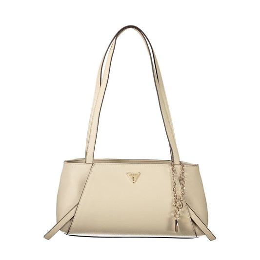 Shoulder Handbag by Guess Jeans for women in polyurethane beige presents a ornamental silhouette, showcasing a secure zipper, ample external-pockets, internal-pockets & cardholder, and versatile shoulder-strap & handle for a ornamental finish.