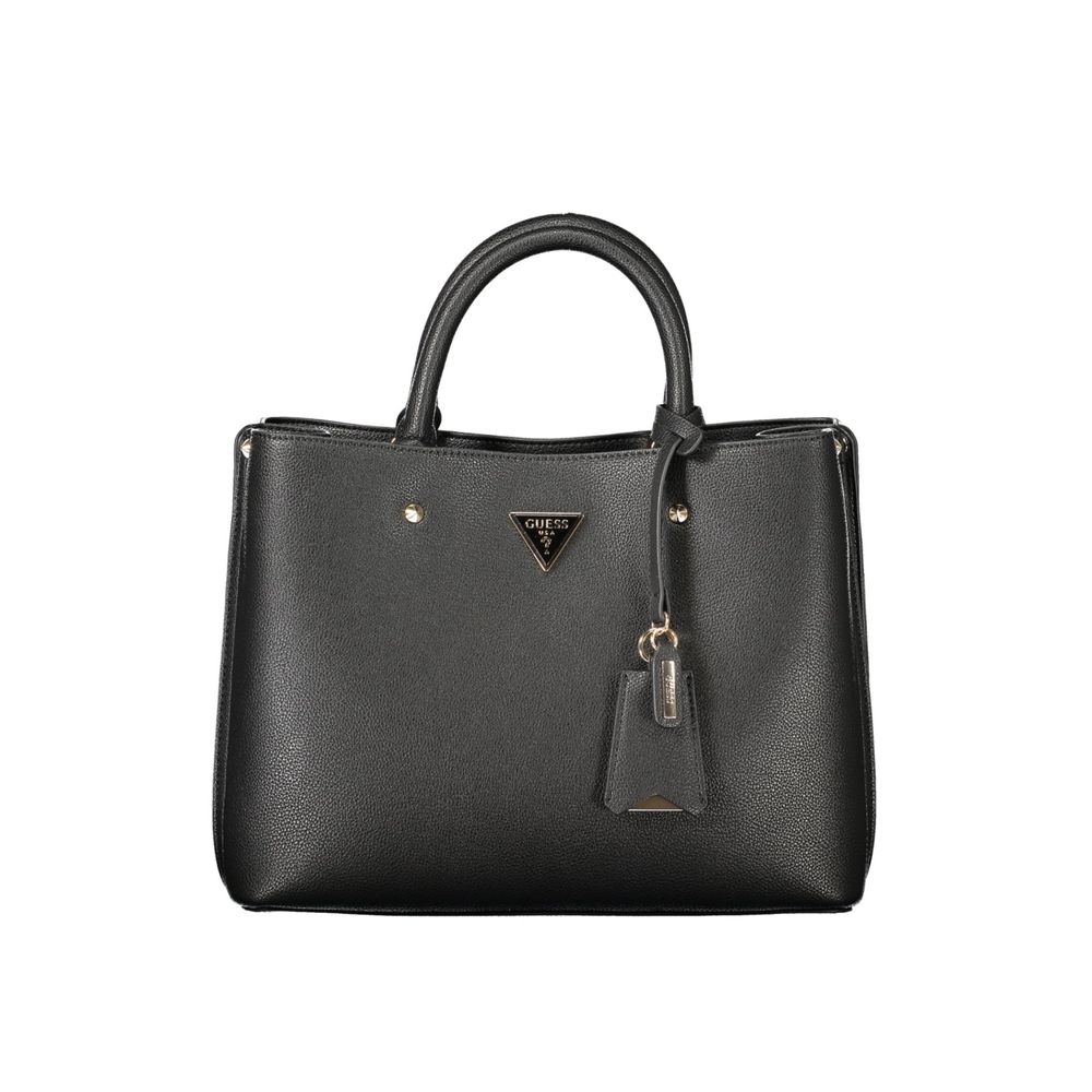 Handbag by Guess Jeans for women in polyurethane black features a exquisite silhouette, showcasing a secure and exquisite external-pockets & internal-pockets with versatile shoulder-strap, adjustable-strap & handle for a exquisite finish.