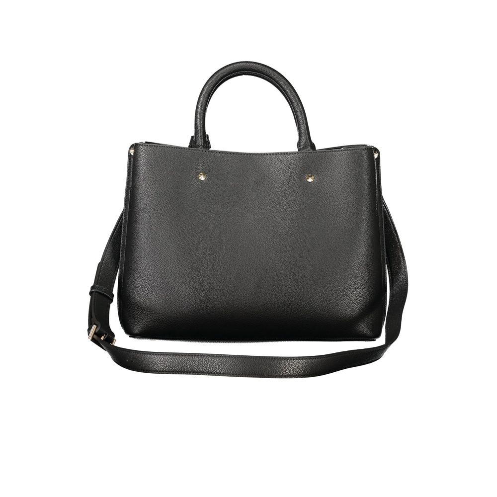 This Handbag by Guess Jeans for women in polyurethane and black presents a sculptural silhouette featuring a secure , ample external-pockets & internal-pockets, and versatile shoulder-strap, adjustable-strap & handle for a sculptural finish.