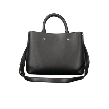 This Handbag by Guess Jeans for women in polyurethane and black presents a sculptural silhouette featuring a secure , ample external-pockets & internal-pockets, and versatile shoulder-strap, adjustable-strap & handle for a sculptural finish.