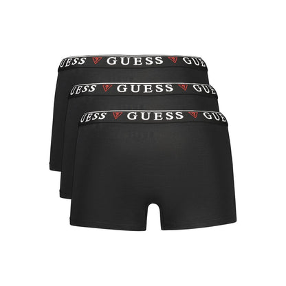 Underwear Boxer Shorts by Guess Jeans for men in stretch cotton black, signature & print features an ethereal silhouette, showcasing the premium craftsmanship and ethereal style of the signature Men's Stretch Cotton Underwear Boxer Shorts collection.