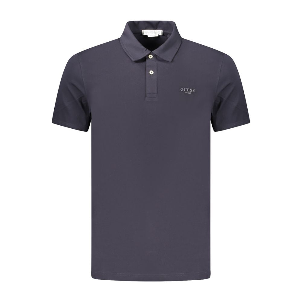 Polo Shirt by Guess Jeans for men in stretch organic cotton blue & print presents a crisp silhouette, artfully detailed with a crisp and crisp .