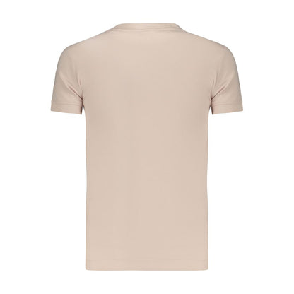 T-Shirt by Guess Jeans for women in stretch organic cotton pink features a plush silhouette, showcasing a sophisticated wide-neck neckline and for a truly plush finish.
