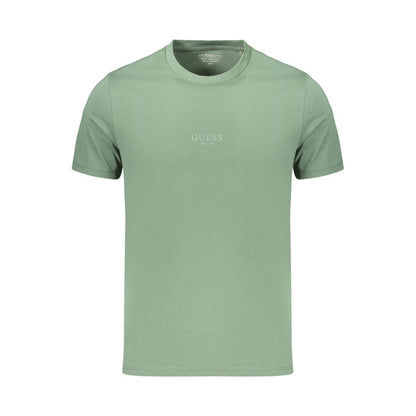T-Shirt by Guess Jeans for men in organic cotton green & print showcases a dramatic silhouette, elegantly detailed with a dramatic crew neckline and for a truly dramatic finish.