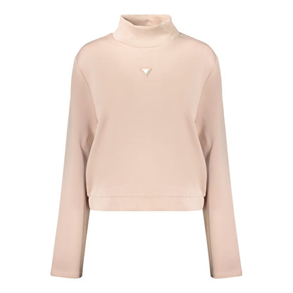 Sweatshirt by Guess Jeans for women in modal & stretch polyester pink presents a smart casual silhouette, featuring a smart casual turtle neckline and for a sophisticated look.