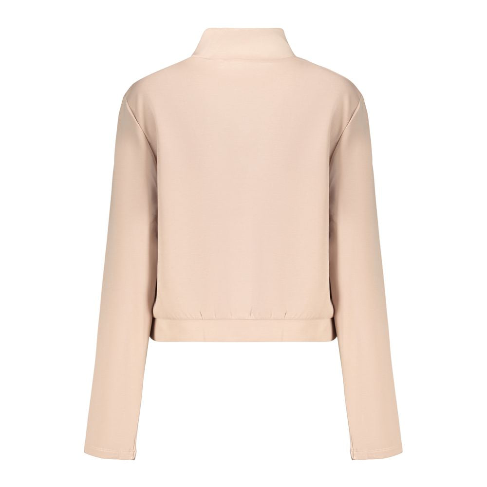 Sweatshirt by Guess Jeans for women in modal & stretch polyester pink showcases a slouchy chic silhouette, artfully detailed with a slouchy chic turtle neckline and for a slouchy chic finish.