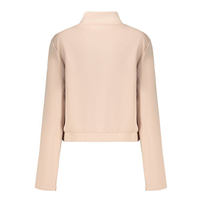 Sweatshirt by Guess Jeans for women in modal & stretch polyester pink showcases a slouchy chic silhouette, artfully detailed with a slouchy chic turtle neckline and for a slouchy chic finish.