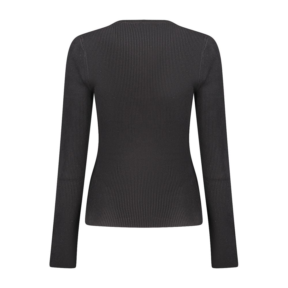 Sweatshirt by Guess Jeans for women in viscose & polyamide black features an enviable silhouette, showcasing a premium and refined crew neckline for a truly enviable finish.