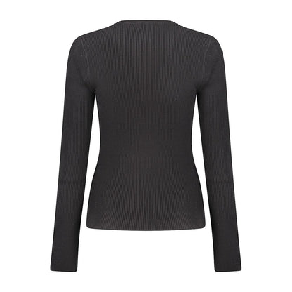 Sweatshirt by Guess Jeans for women in viscose & polyamide black features an enviable silhouette, showcasing a premium and refined crew neckline for a truly enviable finish.