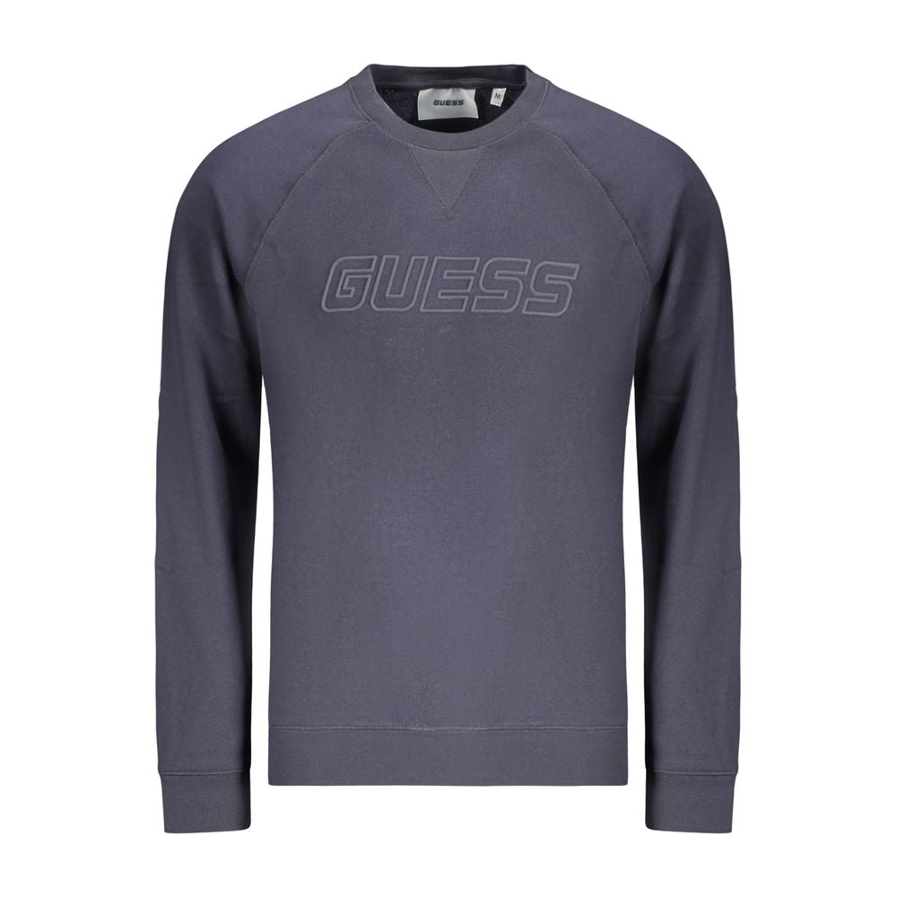 Sweatshirt by Guess Jeans for men in cotton polyester blue & print showcases a slouchy chic silhouette, artfully detailed with a slouchy chic crew neckline and for a slouchy chic finish.
