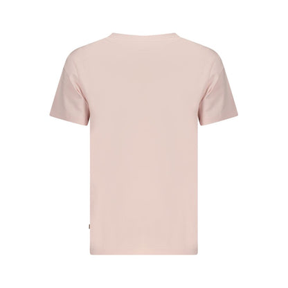 T-Shirt by Guess Jeans for women in stretch organic cotton pink & signature showcases a dramatic silhouette, elegantly detailed with a dramatic crew neckline and for a truly dramatic finish.