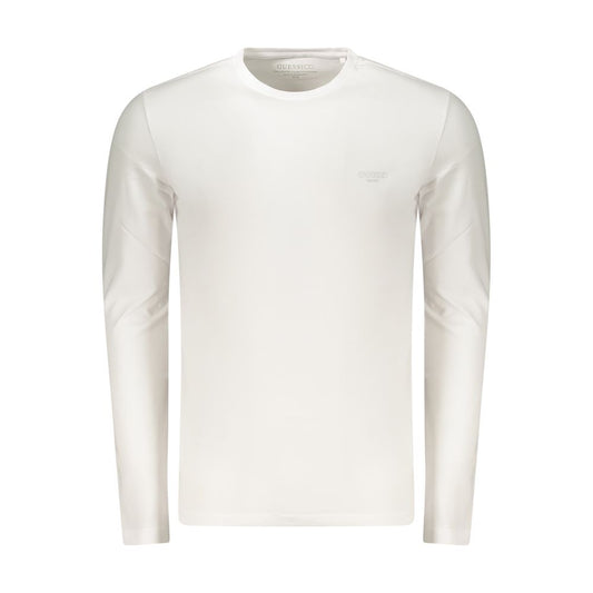 Activewear T-Shirt by Guess Jeans for men in stretch organic cotton white & print features an ergonomic design with , highlighting a ergonomic long-sleeve length and ergonomic crew neckline for a high-performance look.