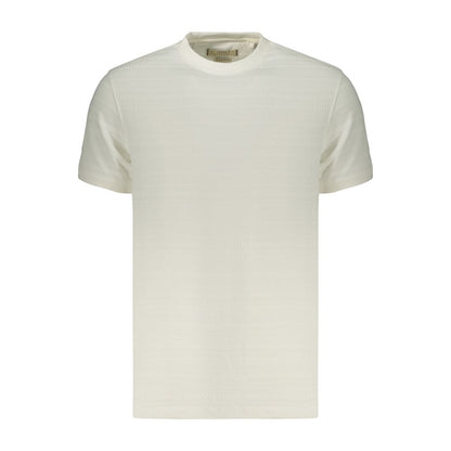 T-Shirt by Guess Jeans for men in cotton polyester white showcases a chic silhouette, artfully detailed with a chic crew neckline and for a chic finish.