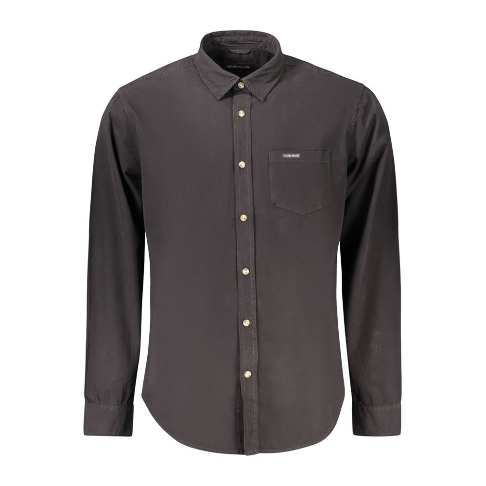 Dress Shirt by Guess Jeans for men in cotton black features an polished silhouette, showcasing a sophisticated and detail for a truly polished finish.