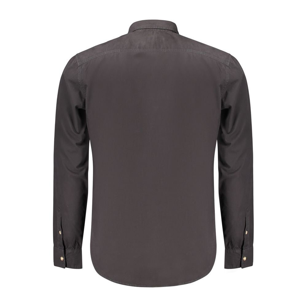 Dress Shirt by Guess Jeans for men in cotton black presents a discerning silhouette, showcasing a sophisticated and for a truly discerning finish.