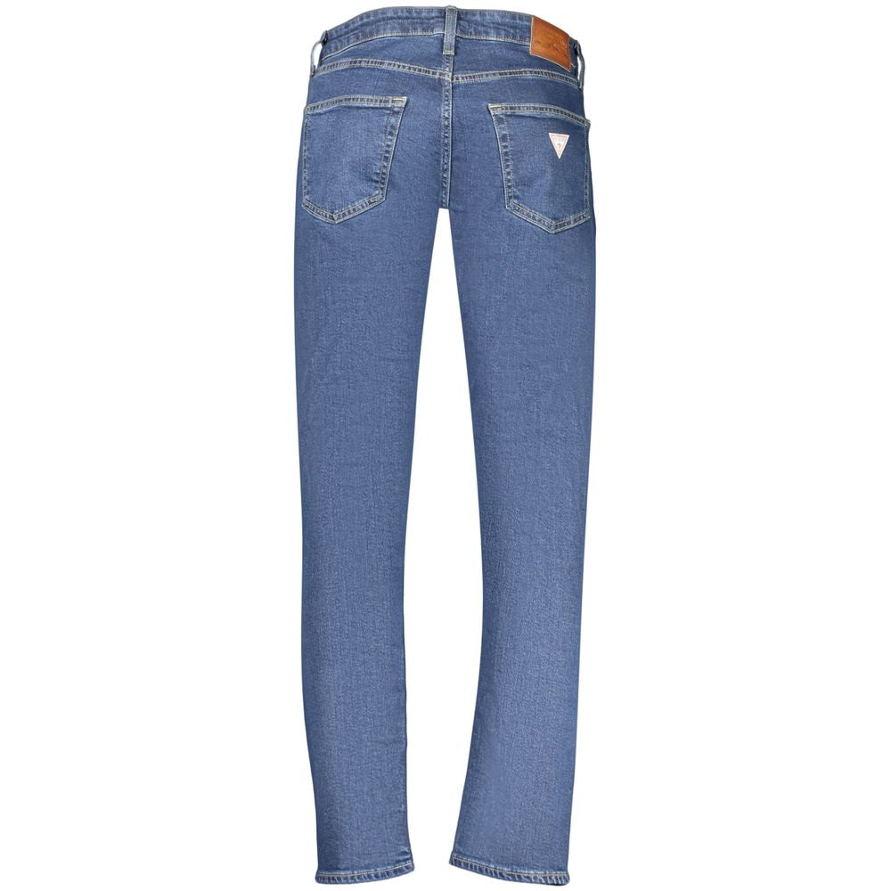 Jeans by Guess Jeans for men in stretch denim cotton blue & signature features a refined silhouette with a refined slim, defined by a and a refined long for a refined finish.
