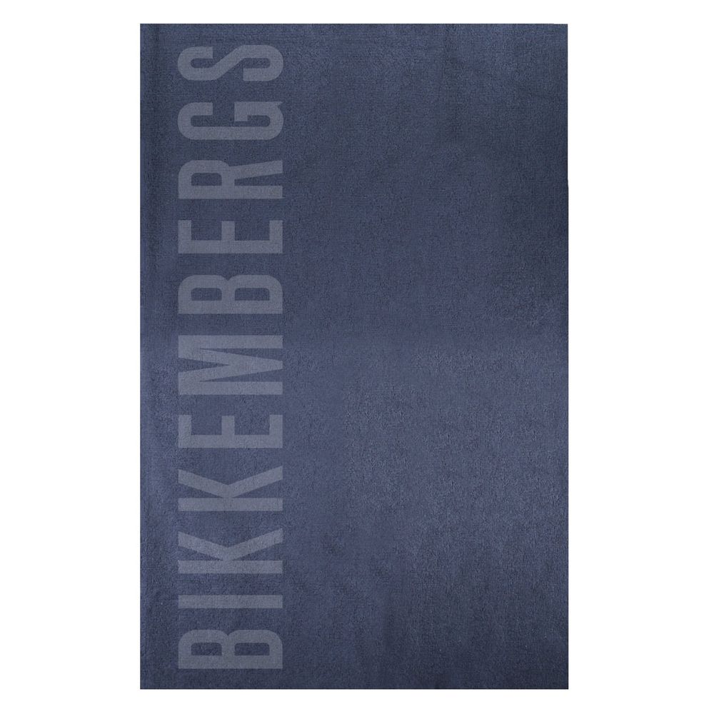 Beach Towel by Bikkembergs for men in cotton blue, patterned, dots & signature showcases a architectural silhouette, artfully capturing the essence of the architectural Cotton Beach Towel design for a sophisticated look.