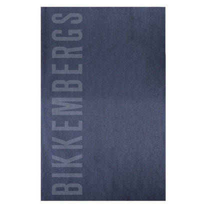 Beach Towel by Bikkembergs for men in cotton blue, patterned, dots & signature showcases a architectural silhouette, artfully capturing the essence of the architectural Cotton Beach Towel design for a sophisticated look.