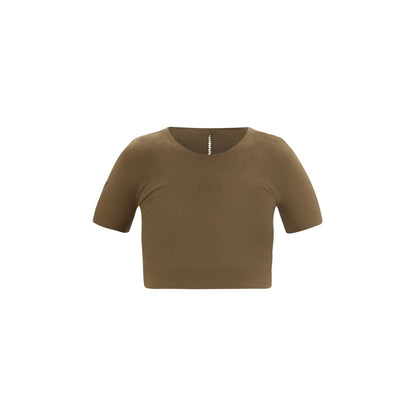 Activewear T-Shirt by Wolford for women in stretch polyamide bicolour & signature features a dynamic silhouette with short-sleeve and round neckline enhanced by functional seamless.