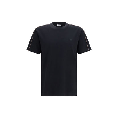 T-Shirt by Burberry for men in cotton black & signature showcases a unassuming silhouette, artfully detailed with a refined crew neckline and unassuming for a sophisticated, contemporary look.