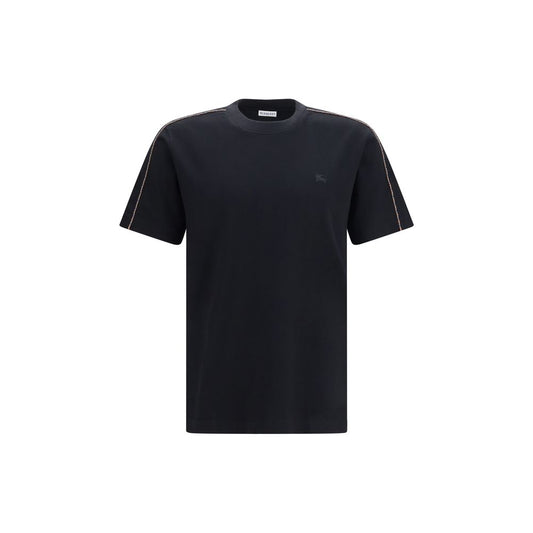 T-Shirt by Burberry for men in cotton black & signature showcases a unassuming silhouette, artfully detailed with a refined crew neckline and unassuming for a sophisticated, contemporary look.