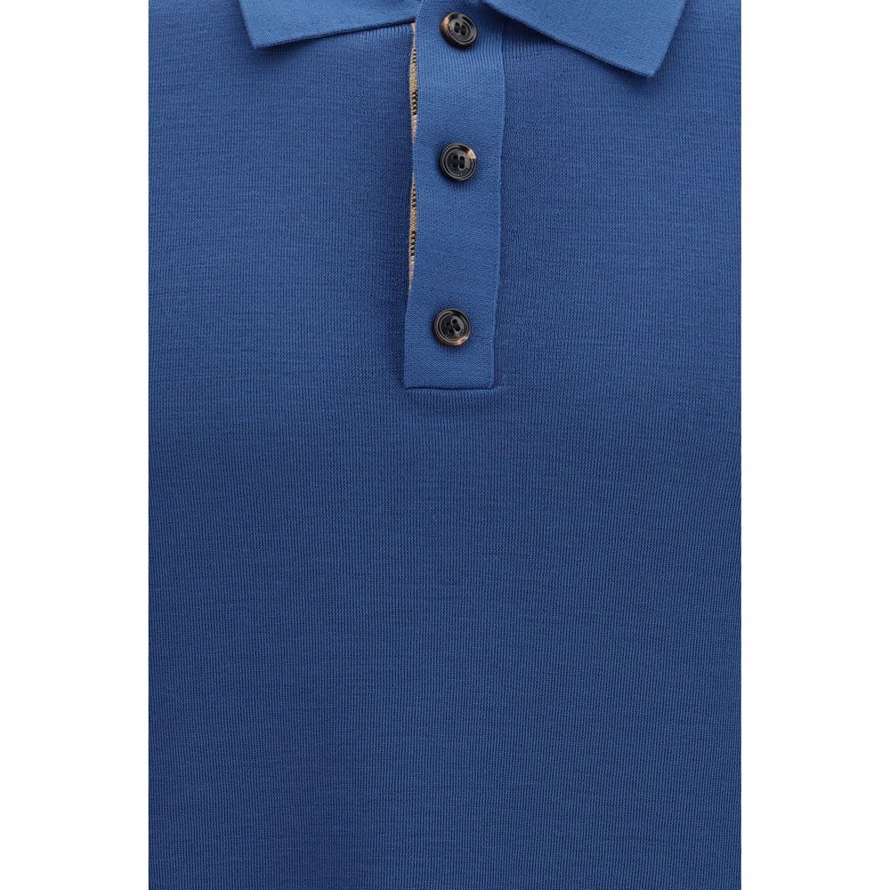 Polo Shirt by Burberry for men in wool blue & monogram showcases a enviable silhouette, featuring a refined and for a enviable finish.
