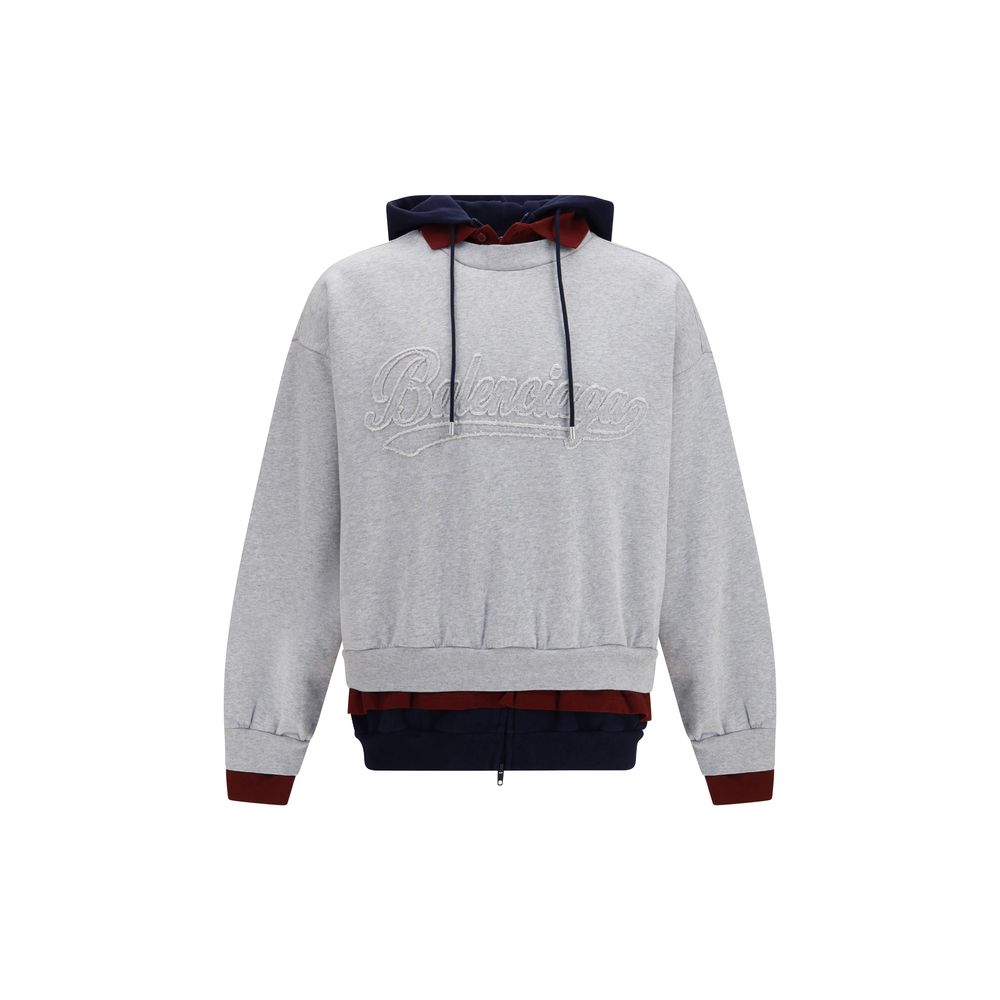 Sweatshirt Hoodie by Balenciaga for men in cotton multicolor features an dramatic silhouette, showcasing a sophisticated hooded crew neckline and dramatic for a refined, modern aesthetic.