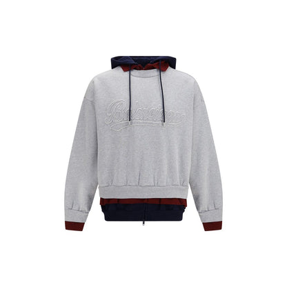Sweatshirt Hoodie by Balenciaga for men in cotton multicolor features an dramatic silhouette, showcasing a sophisticated hooded crew neckline and dramatic for a refined, modern aesthetic.