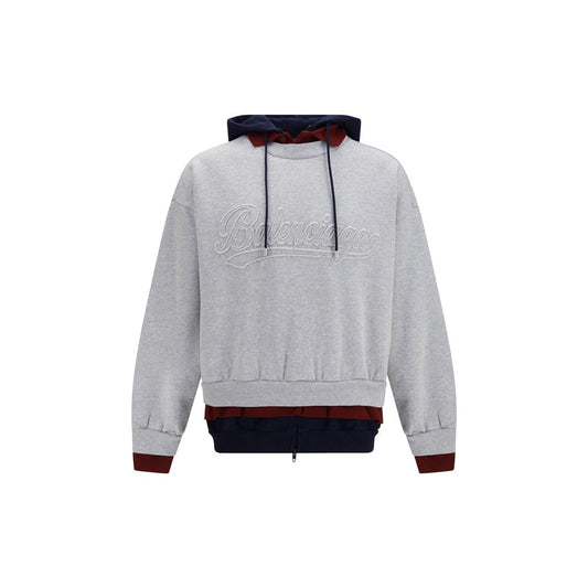 Sweatshirt Hoodie by Balenciaga for men in cotton multicolor features an dramatic silhouette, showcasing a sophisticated hooded crew neckline and dramatic for a refined, modern aesthetic.