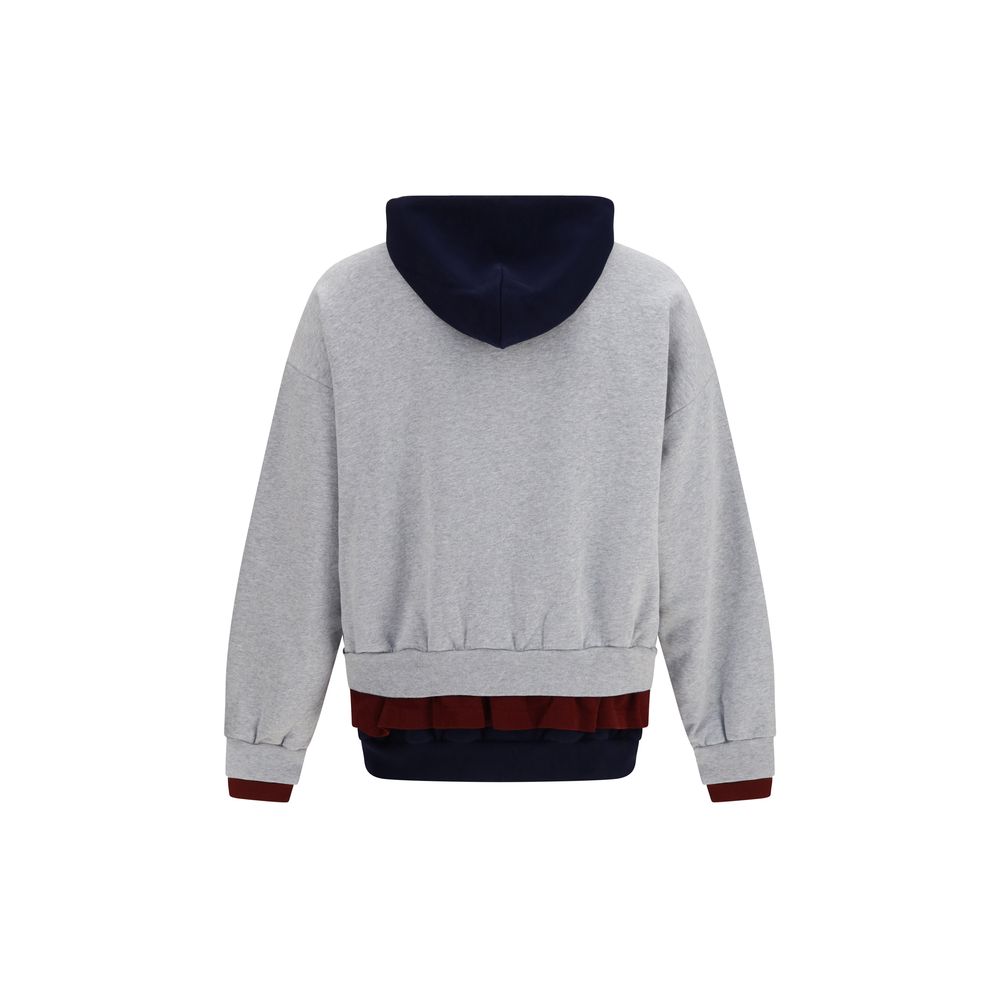 Sweatshirt Hoodie by Balenciaga for men in cotton multicolor features a slouchy chic silhouette, detailed with a slouchy chic and a signature hooded crew neckline for an elevated aesthetic.