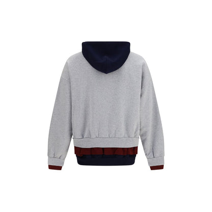 Sweatshirt Hoodie by Balenciaga for men in cotton multicolor features a slouchy chic silhouette, detailed with a slouchy chic and a signature hooded crew neckline for an elevated aesthetic.
