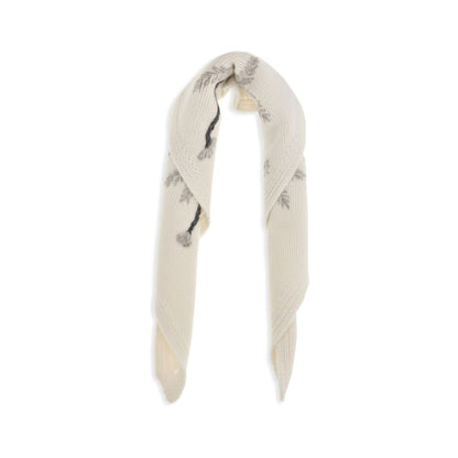 Scarf by P.A.R.O.S.H. for women in merino virgin wool beige & floral showcases a on trend silhouette, artfully capturing the on trend essence of the Merino Virgin Wool Triangular Scarf design with a sophisticated finish.