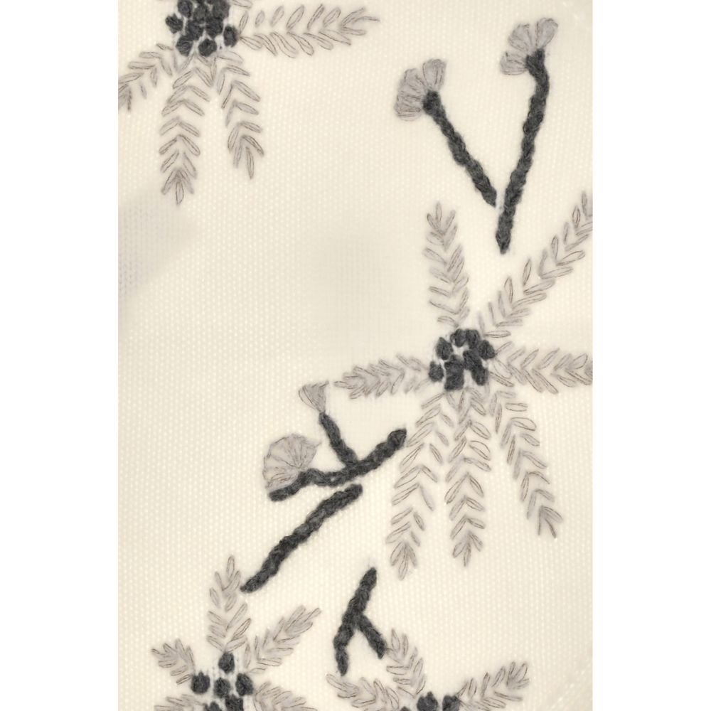 Scarf by P.A.R.O.S.H. for women in merino virgin wool beige & floral features a timeless silhouette, artfully capturing the essence of the timeless Merino Virgin Wool Triangular Scarf design for a sophisticated look.
