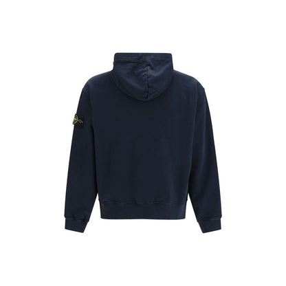 Sweatshirt Hoodie by Stone Island for men in cotton blue & signature showcases a city-ready silhouette, artfully detailed with a signature hooded high-neck neckline and for a city-ready finish.