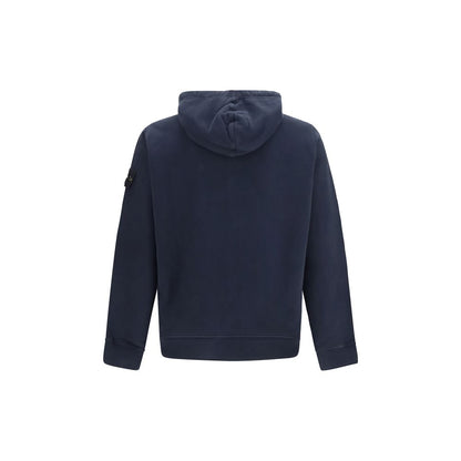 Stone Island Men's Regular Fit Cotton Sweatshirt Hoodie - Blue