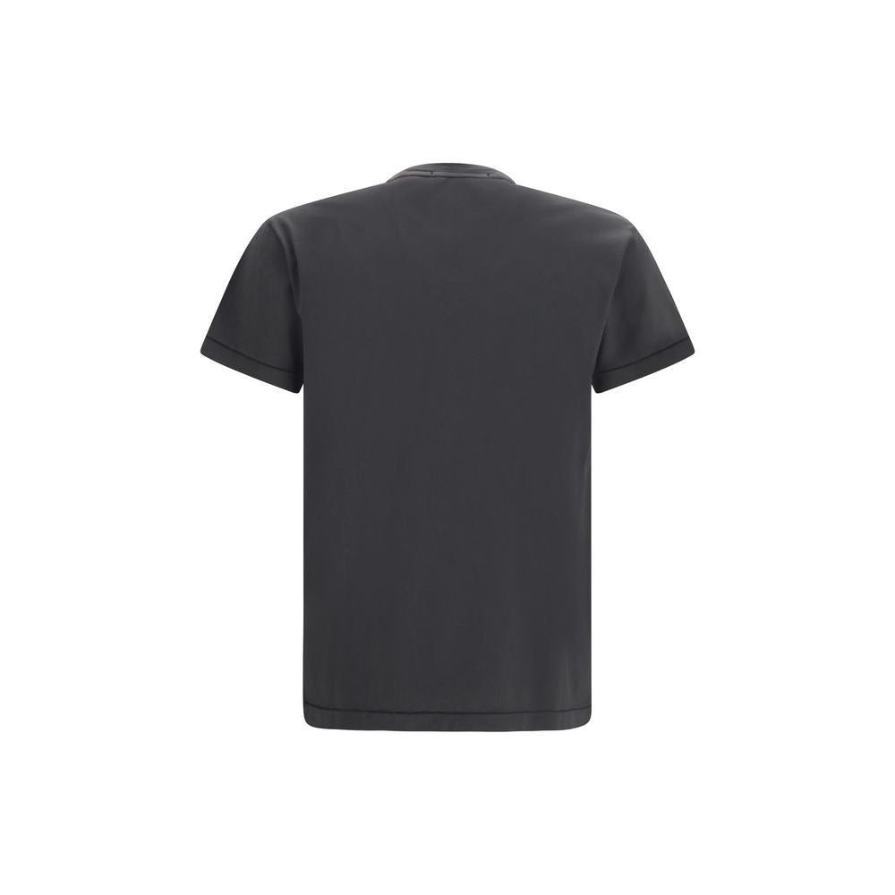 T-Shirt by Stone Island for men in cotton gray showcases a fashionable silhouette, elegantly detailed with a fashionable and crew neckline for a sophisticated, high-fashion look.