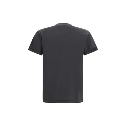 T-Shirt by Stone Island for men in cotton gray showcases a fashionable silhouette, elegantly detailed with a fashionable and crew neckline for a sophisticated, high-fashion look.