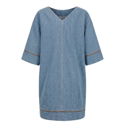 Trussardi Jeans Blue Cotton Women Dress