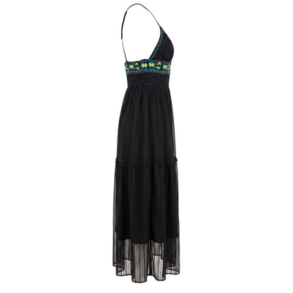 Trussardi Jeans Black Cotton Women Dress