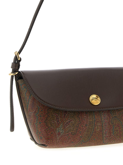Small Shoulder Flap Bag by Etro for women in modal polyester cotton canvas multicolor, paisley & jacquard features a enviable silhouette, showcasing a secure flap, magnetic & button, ample , and enviable shoulder-strap, adjustable-strap & handle for a enviable finish.