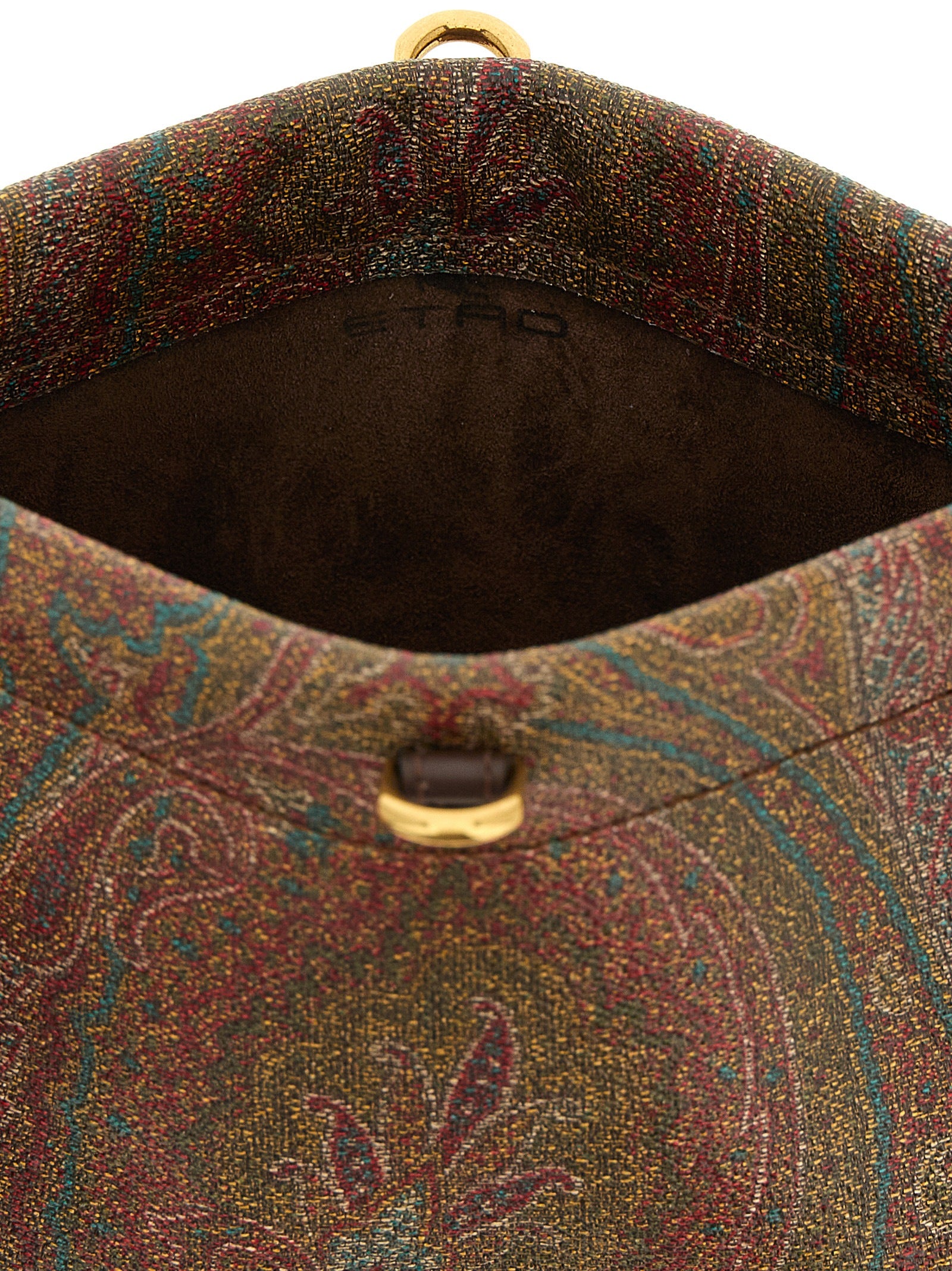 Mini Clutch Handbag by Etro for women in pvc & polyethylene brown, patterned, paisley & jacquard features a architectural silhouette, showcasing a secure magnetic, ample , and versatile adjustable-strap & handle for a architectural finish.