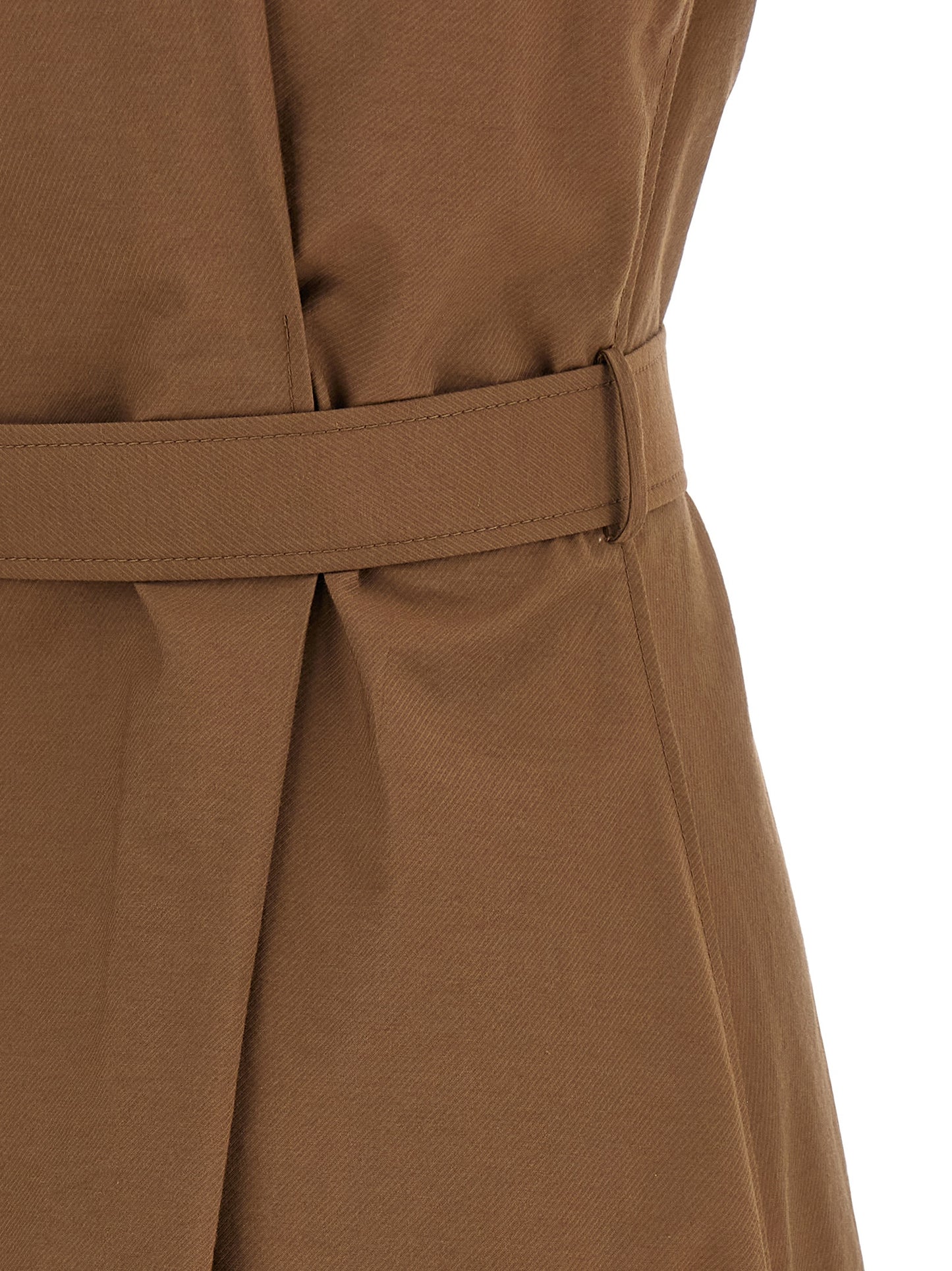 Dress by Brunello Cucinelli for women in polyamide cotton brown features an eye catching silhouette with a sophisticated , elegant , and a refined midi for a eye catching aesthetic.