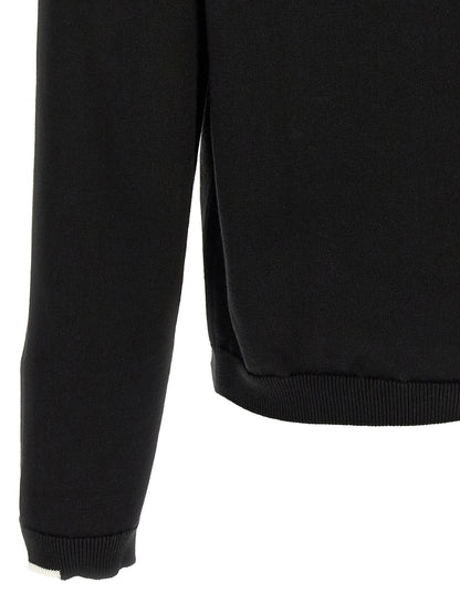 Cardigan by Hugo Boss for men in cotton black & white features a nuanced silhouette with a refined and nuanced detailing for a sophisticated look.