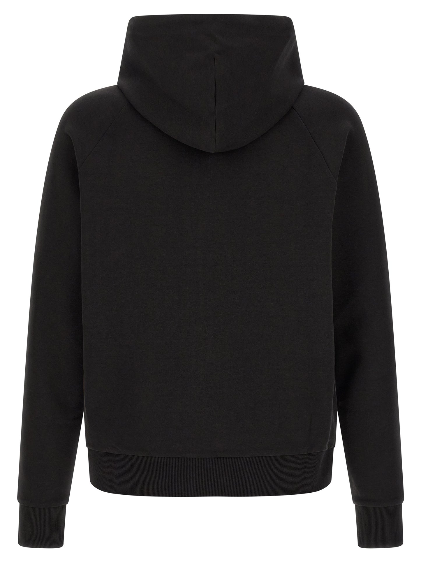 Sweatshirt Hoodie by Hugo Boss for men in stretch cotton black features a authentic silhouette, showcasing a sophisticated hooded neckline and authentic detail for a refined finish.