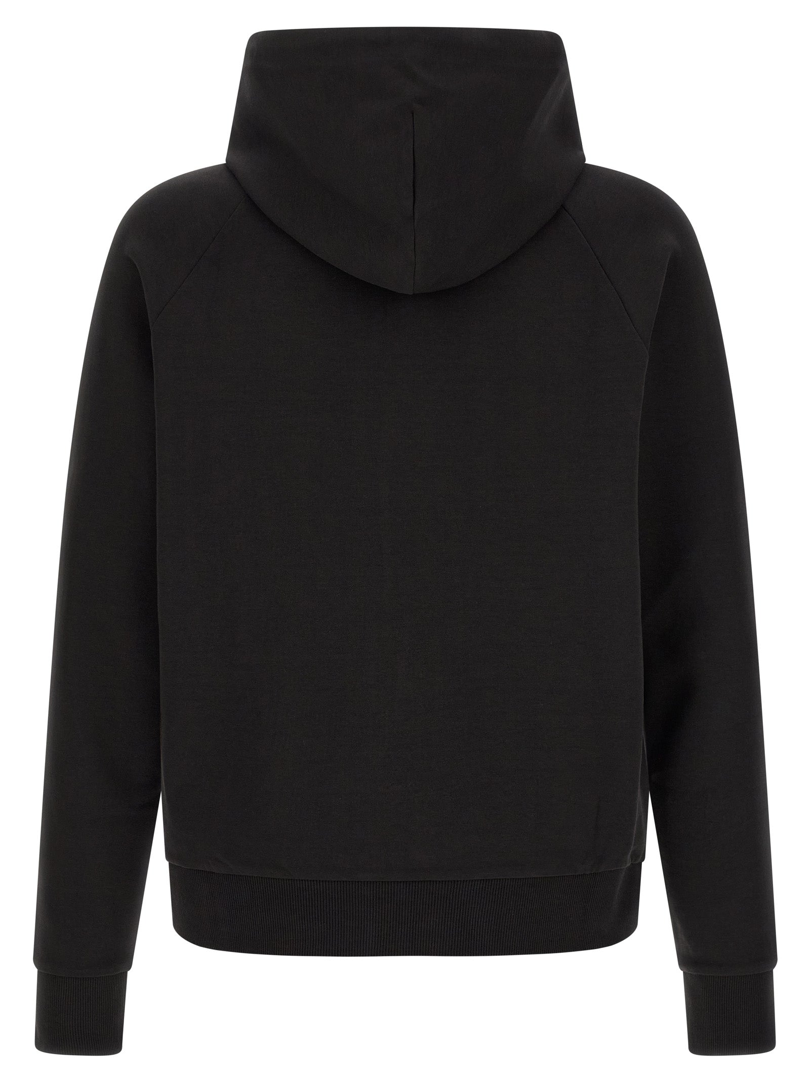Sweatshirt Hoodie by Hugo Boss for men in stretch cotton black features a authentic silhouette, showcasing a sophisticated hooded neckline and authentic detail for a refined finish.