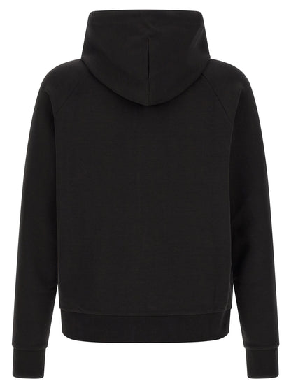 Sweatshirt Hoodie by Hugo Boss for men in stretch cotton black features a authentic silhouette, showcasing a sophisticated hooded neckline and authentic detail for a refined finish.