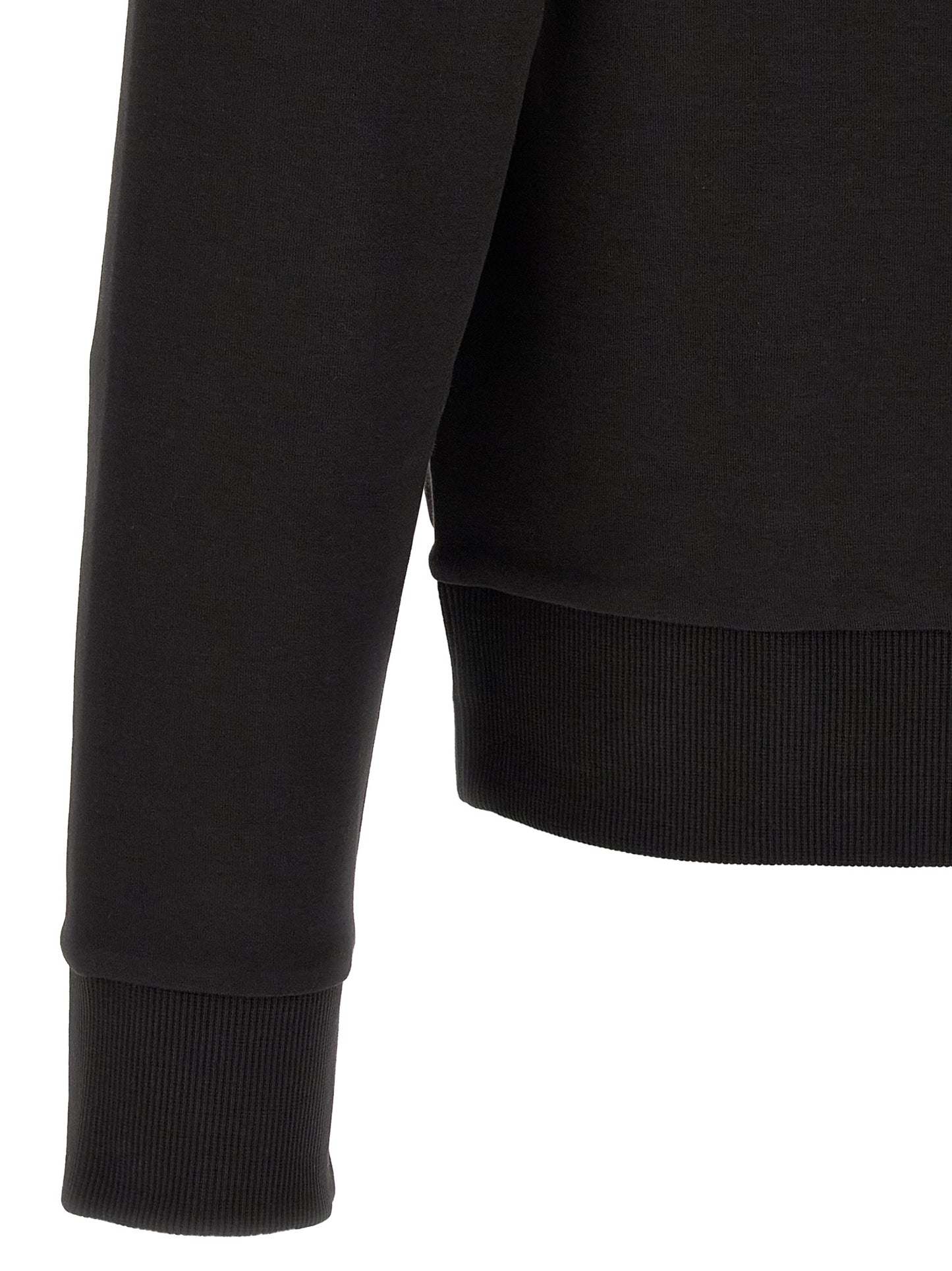 Sweatshirt Hoodie by Hugo Boss for men in stretch cotton black features a edgy silhouette, detailed with a edgy and for a refined finish.
